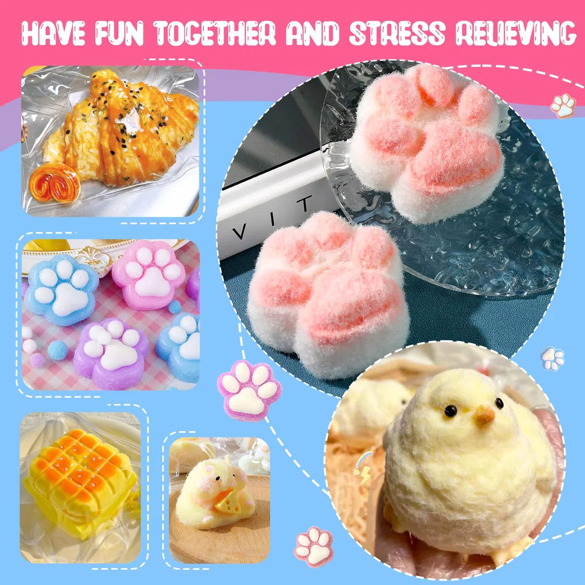 Flüssigsilikon für Taba Squishy Bastelset - 500g 1: 1 Verhältnis Gemischt Superweiches Silikongummi für den Squishy Maker, perfekte DIY Dekompressionsgeschenk Kit für Taba Squishy, ​ Beflockung Pfote