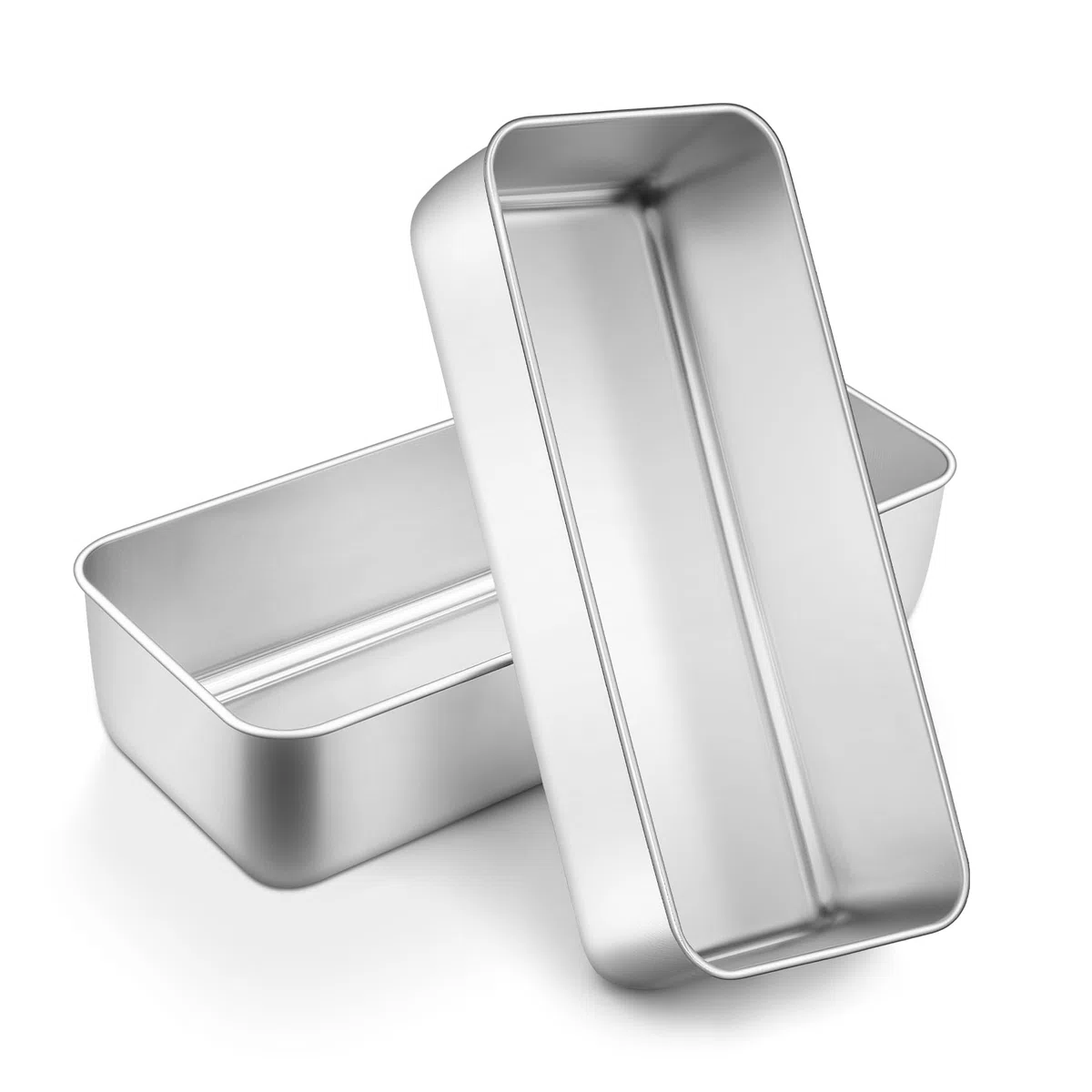 Onader Brotbackform 2er Set, 31cm Edelstahl Groß Kastenform Brotform, 7,5cm Tiefe Rechteckig Backform Für Für Kuchen, Brot, Toast und Lasagne, Gesund & Solide, Ofenfest & Spülmaschinenfest