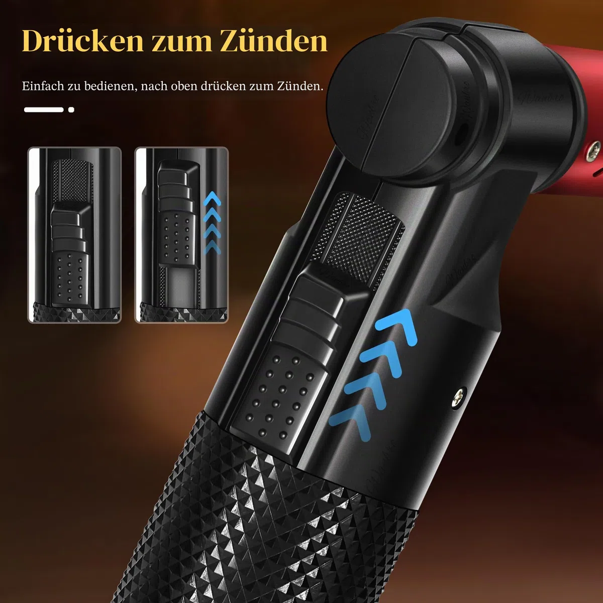 2 Stück Küchenbrenner, Flambierbrenner, verstellbare Jetflamme, Butangas nachfüllbar, winddichtes Jet feuerzeuge für Creme Brulee, BBQ, Backen, Löten (Kein Butangas)