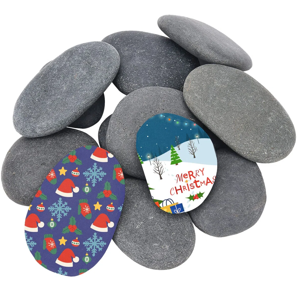Hisredsun 13 Stück Flache Steine zum Bemalen, 5–8 cm Glatte Große Kieselsteine, Dekosteine Naturstein,Natürlicher Flussstein für Mandala Bemalen,Zen Garten,Blumentöpfen und Aquarien