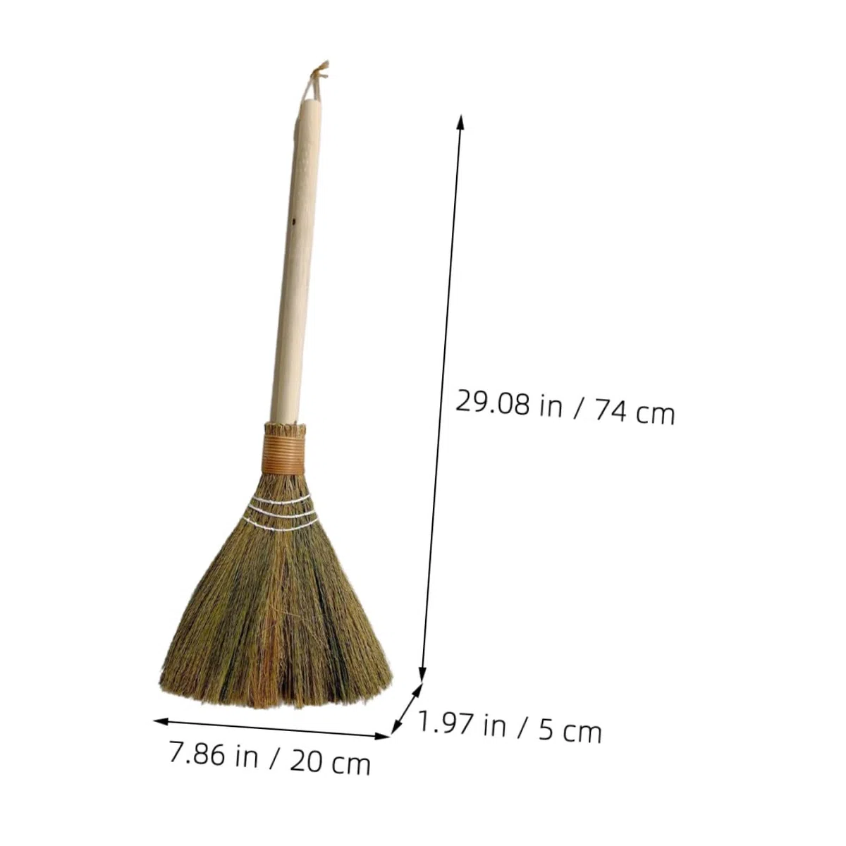 IMIKEYA Handgefertigter Strohbesen Aus Mangegras 74cm Mit Holzgriff Für Haushalt Büro Und Küche