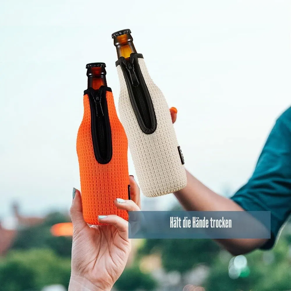 WK ieason Bierflasche Ärmel Isolatoren 12oz 330ml Standard Bierflasche Kühler Abdeckungen Zip-up Flasche Jacke 12OZ Bierflasche Halter rutschfeste dicke Neoprenhüllen 4PC Pack