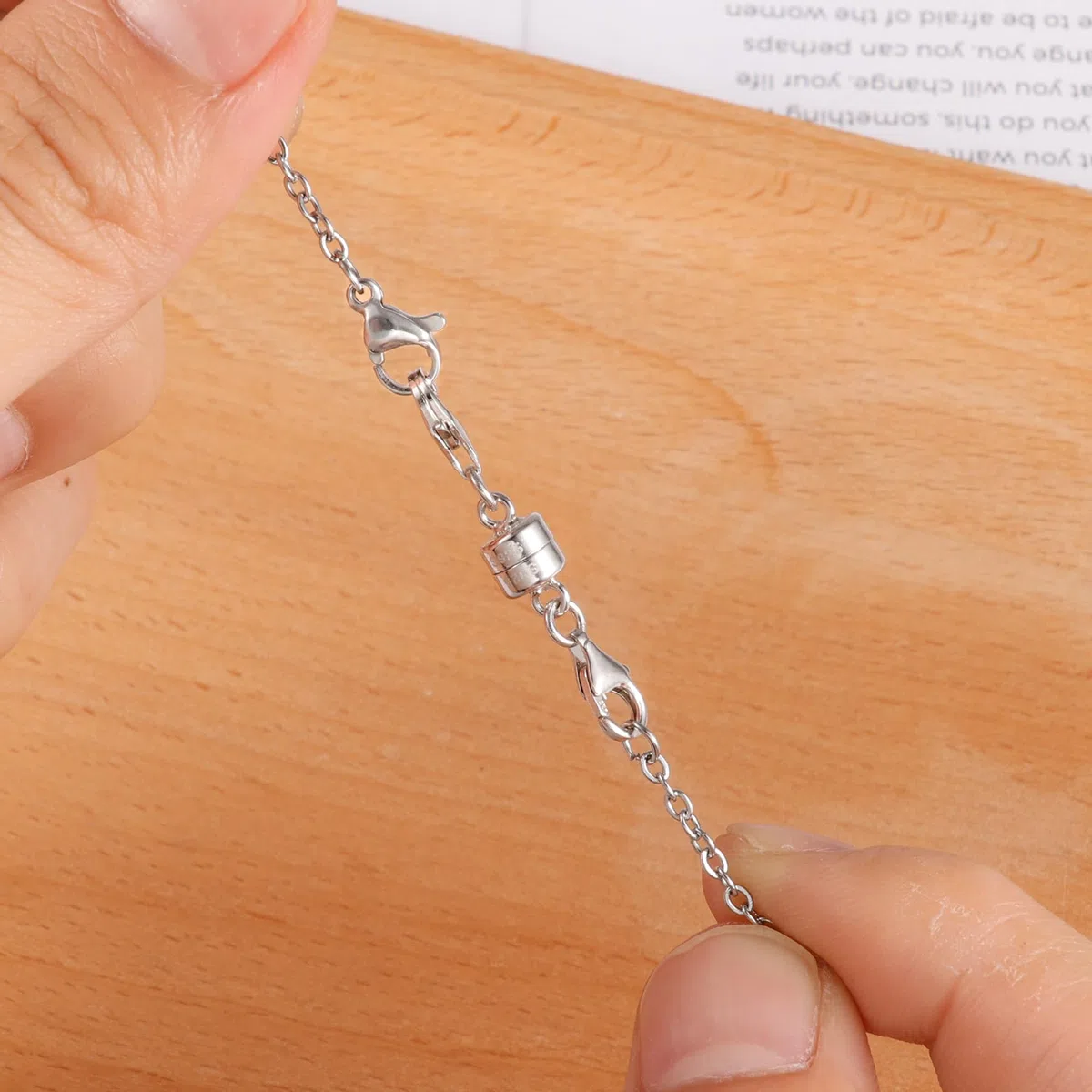 ALEXCRAFT Silber Magnet Kettenverschluss Magnet Doppel Karabinerverschluss, Sterling Silber 925 Magnetverschluss Halsketten Kettenverlängerung Armbänder Verschluss Magnetverbinder
