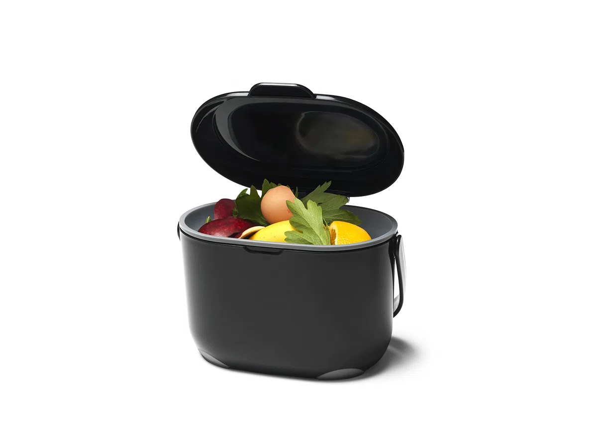 Addis Komposteimer für die Küche, 2,5 l, schwarz / grau, 2.5L