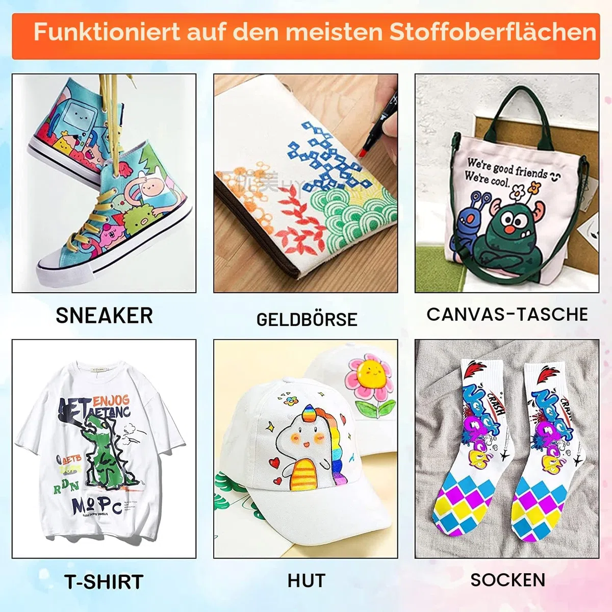 Shuttle Art Textilstifte Waschmaschinenfest, 40 Farben Textilmarker Set mit Doppelspitzen, Stoffmalstifte Waschfest, ungiftig und säurefrei, für T-Shirts, Beutel, Sportschuhen, Jeans geeignet
