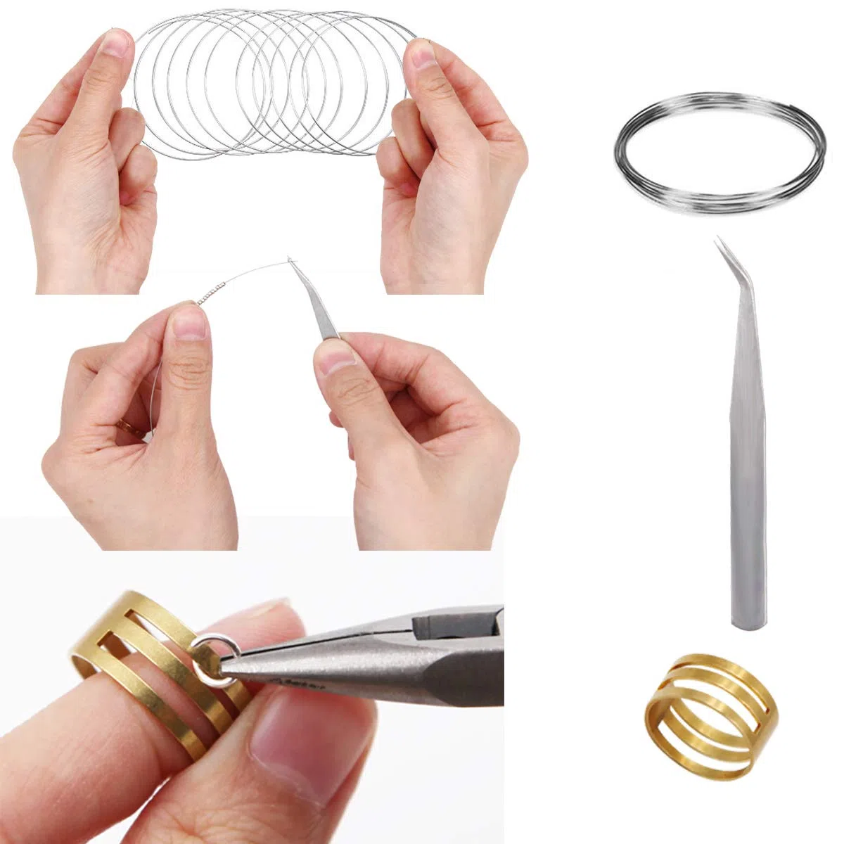 EuTengHao Schmuckherstellungs-Set, Schmuckreparatur-Werkzeug-Set mit Schmuckzange, Perlendraht, offener Bindering, Karabinerverschlüsse, Halsketten, Kordel, Bandenden, Schmuckherstellung, für Schmuck