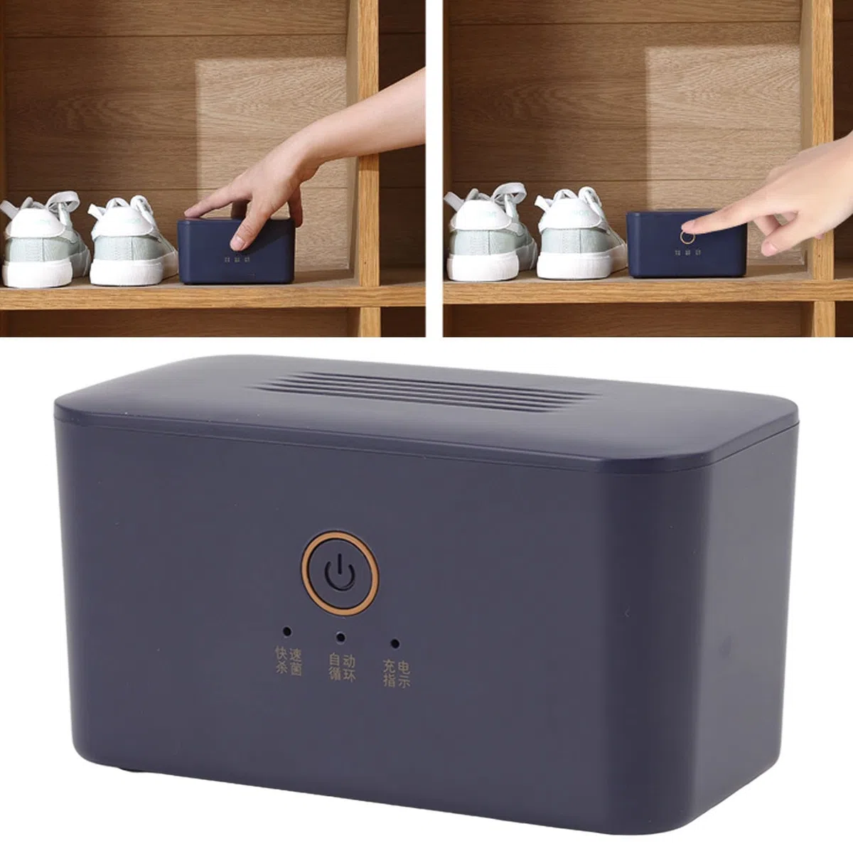 Lufterfrischer für Schuhschränke, tragbar, einfach zu bedienen, Luftreinigung, 5 V, 2 W, ABS, Reiniger für Schuhschrank, Schlafsaal (3000 mAh)