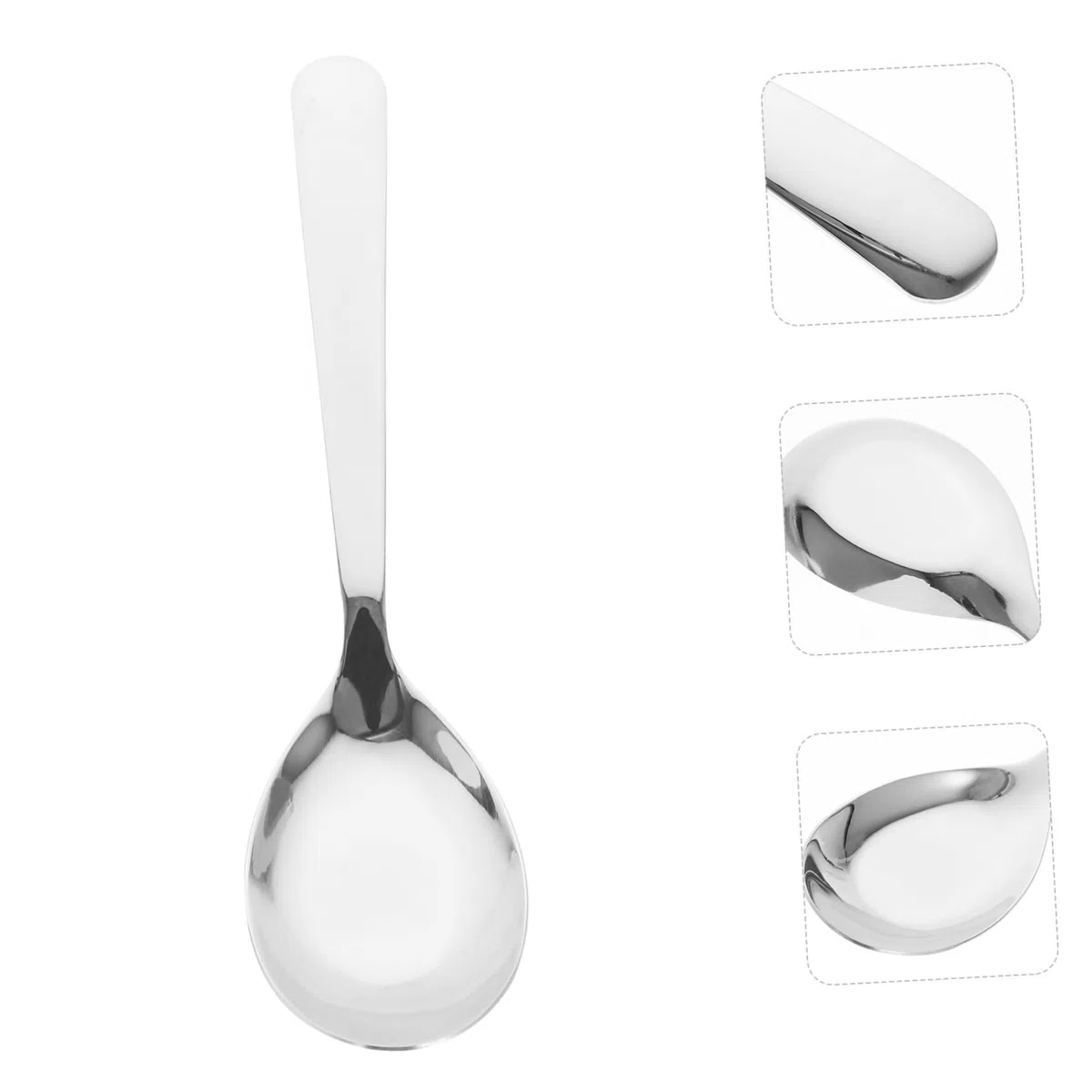 MAGICLULU Suppenlöffel Aus Edelstahl Mittlere Größe Mit Tiefem Löffelkopf Und Dickem Griff Für Haushalt Und Küche