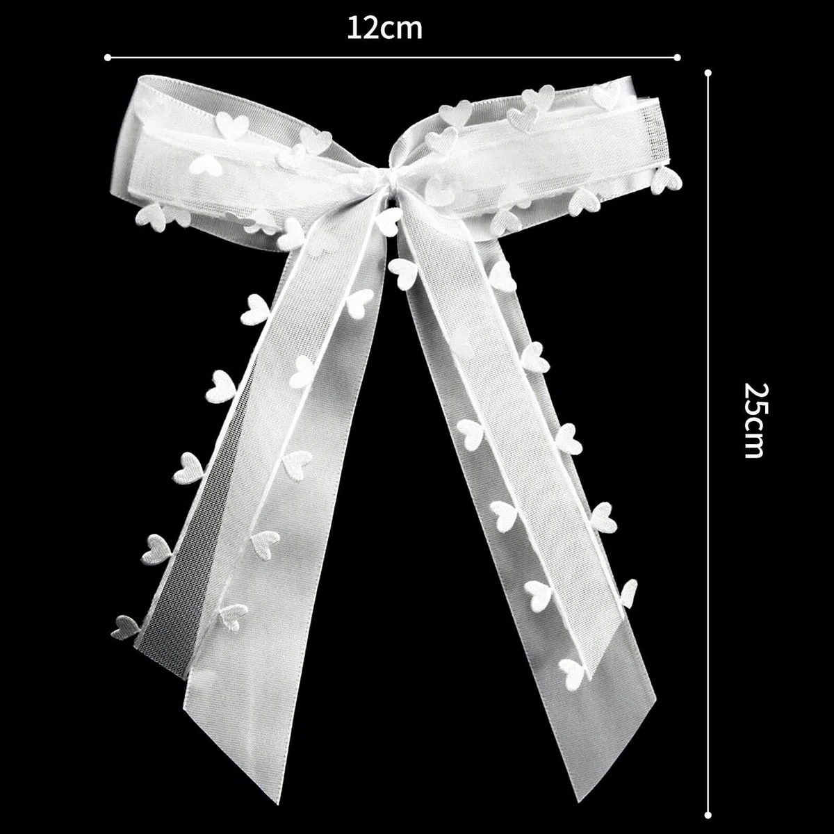50 StüCk Autoschleifen Hochzeit - Weiß Mit Herzen Schleifen Auto - Hochzeit Weihnachtsschleifen Hochzeitsdeko - Handgemacht Satinband FüR Hochzeits (25 * 15cm)