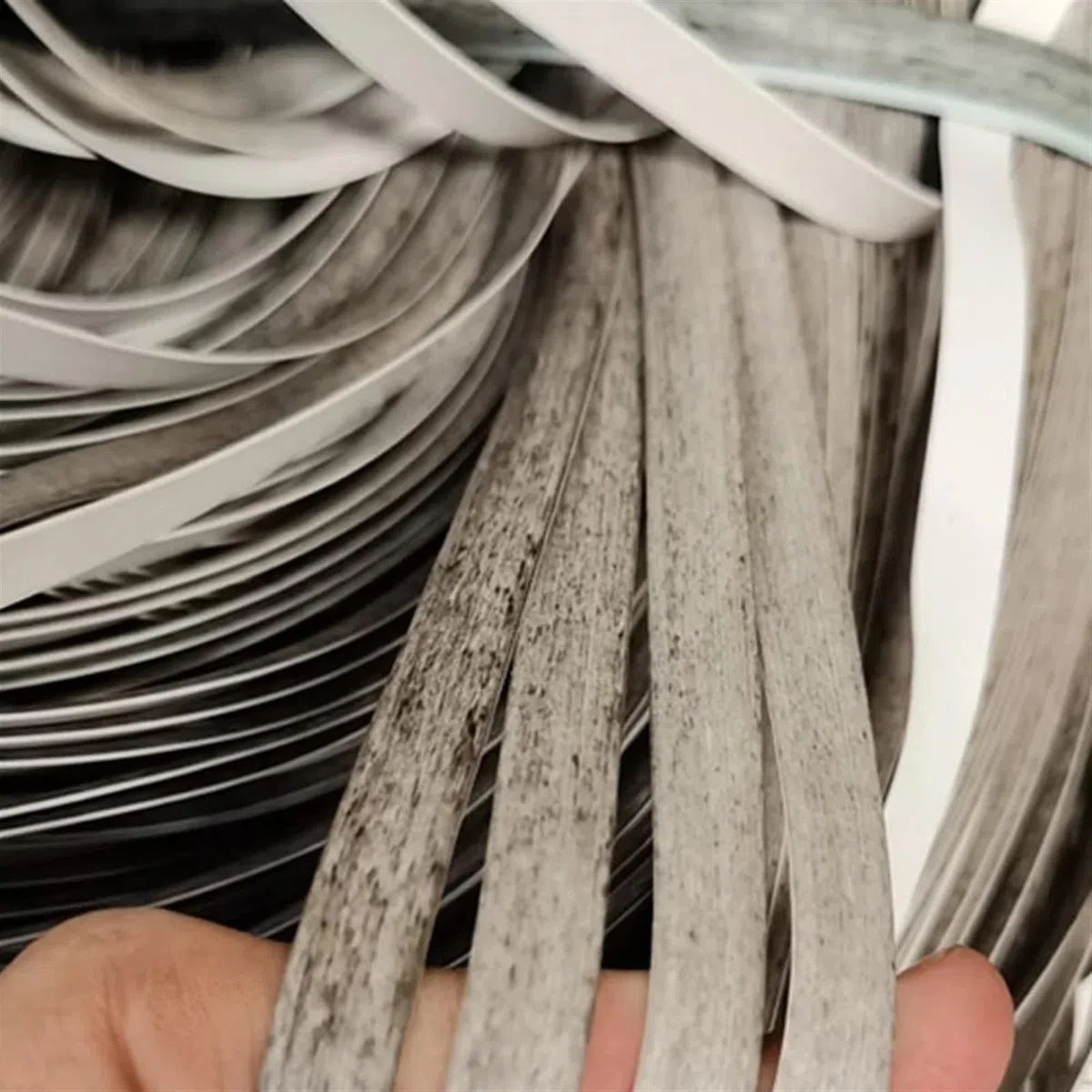 Synthetisches Rattan-Reparaturmaterial 10 m Synthetisches Rattan, flaches Rattan-Material, Kunststoff-Rattan, grau-weißes Holzimitat, Reparatur von Möbelmaterialien for Stuhl, Sofa, Korb