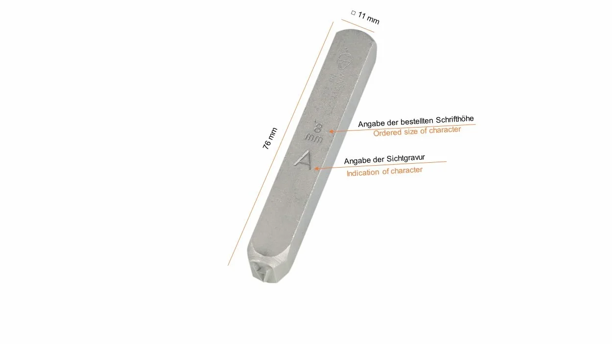 GRAVUREM-S Standard Schlagzahlen, Schlagstempel, Prägestempel, Einschlagzahlen - Zahlen 0-9 / 7mm