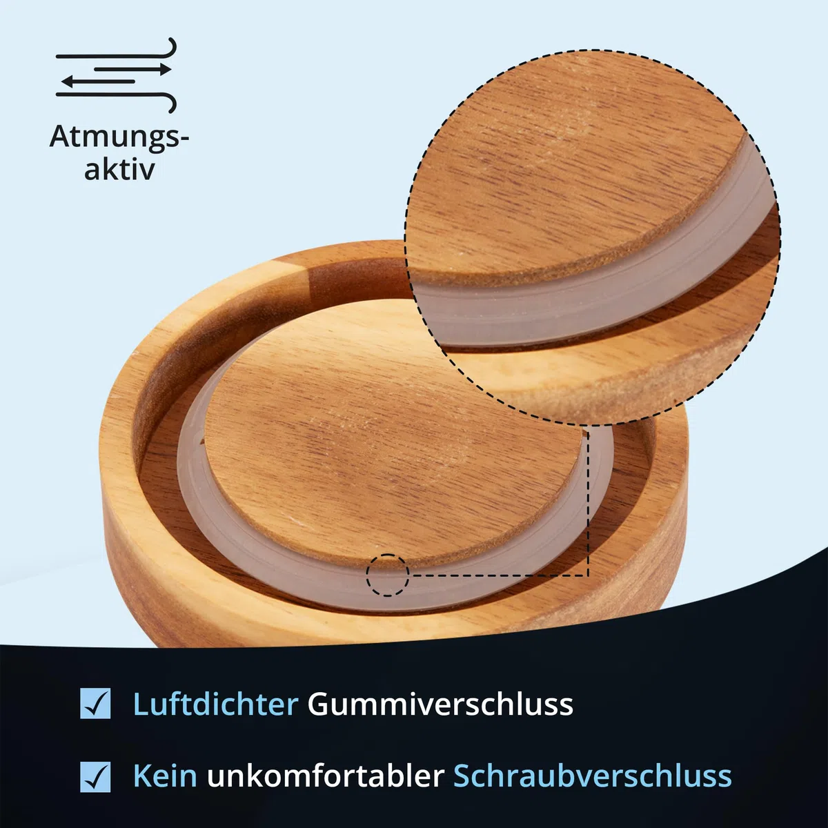 KHG Kaffeedose luftdicht, Keramik Steingut in Anthrazit Grau mit Holz-Deckel, Kapazität 1 Liter, Vorratsdose Kaffee rund & mit Beschriftung, Kaffee Aufbewahrung aromadicht