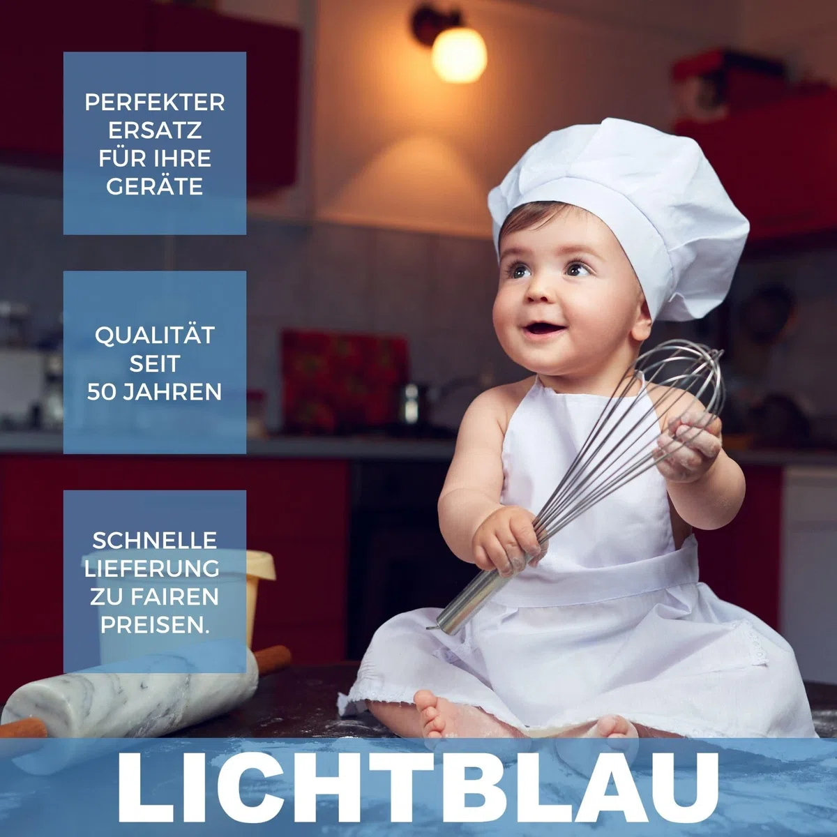 LICHTBLAU Rührbesen 00650543 für Bosch Küchenmaschine 650543 Schneebesen | passend MUM4 MUM5 MUM Serie 2 086066 095428 653926 I Rührbesen mit 8 Drähten I Zubehör Küchenmaschine