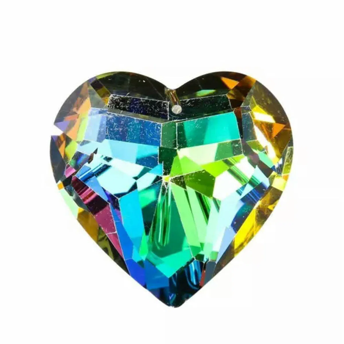 45MM Fengshui Facettiert 3D Liebe Kristall Prisma Hängen Suncatcher Kronleuchter Dekor-Rot