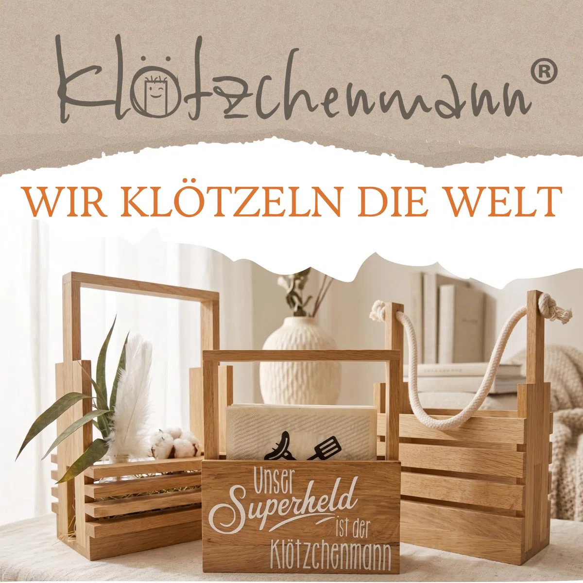 EICHE Bastelklötzchen 160 Stück zum Basteln original vom Klötzchenmann 8 x 22 x 160 mm Holzbausteine Bastelholz ideal für alle DIY Projekte