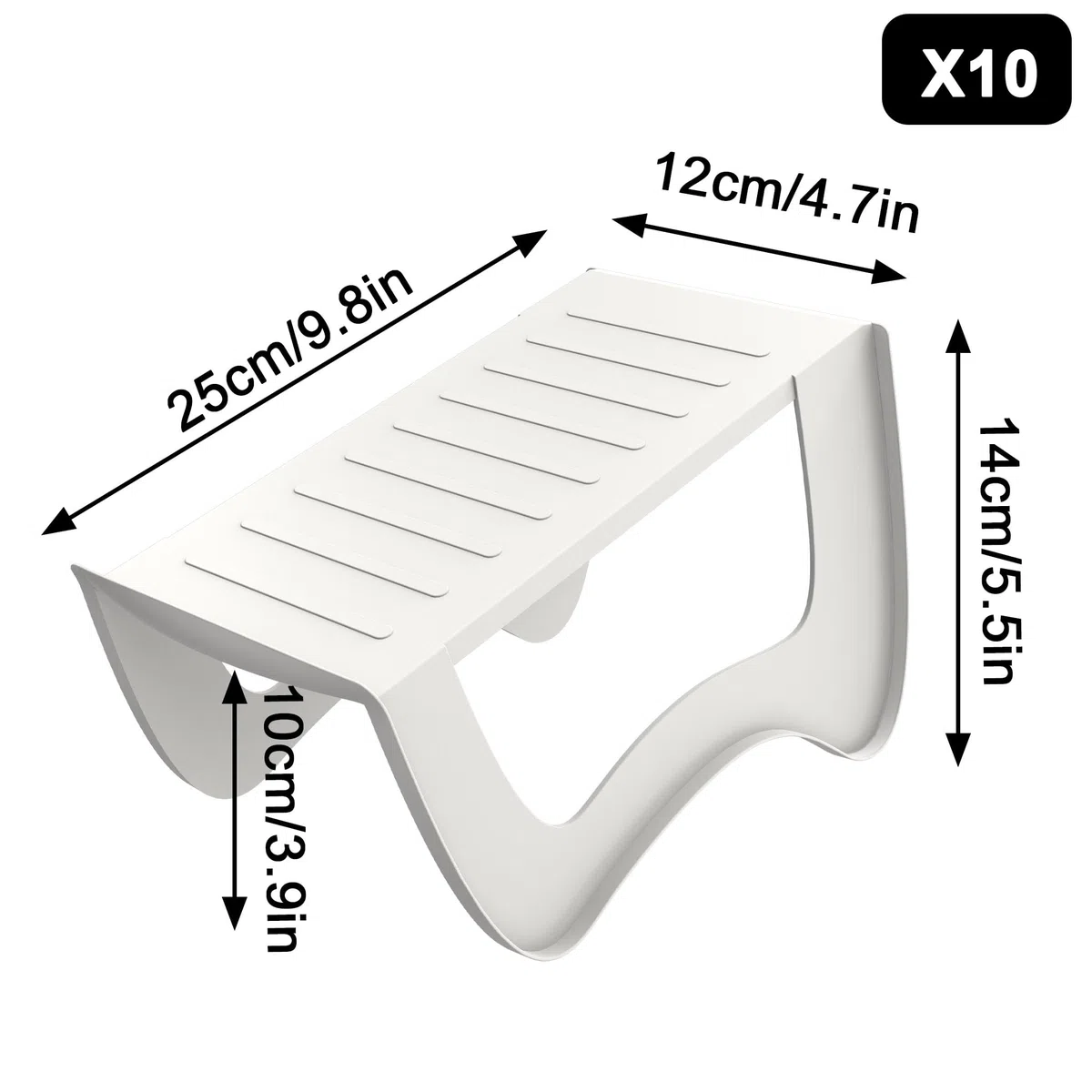 FIVMEN 10 Stück Schuhstapler PP Anti-rutsch Schuhschlitz Schuhregale Platzsparend Schuh Organizer Schuhaufbewahrung Doppelschicht Schuhorganizer Schrank, Weiß