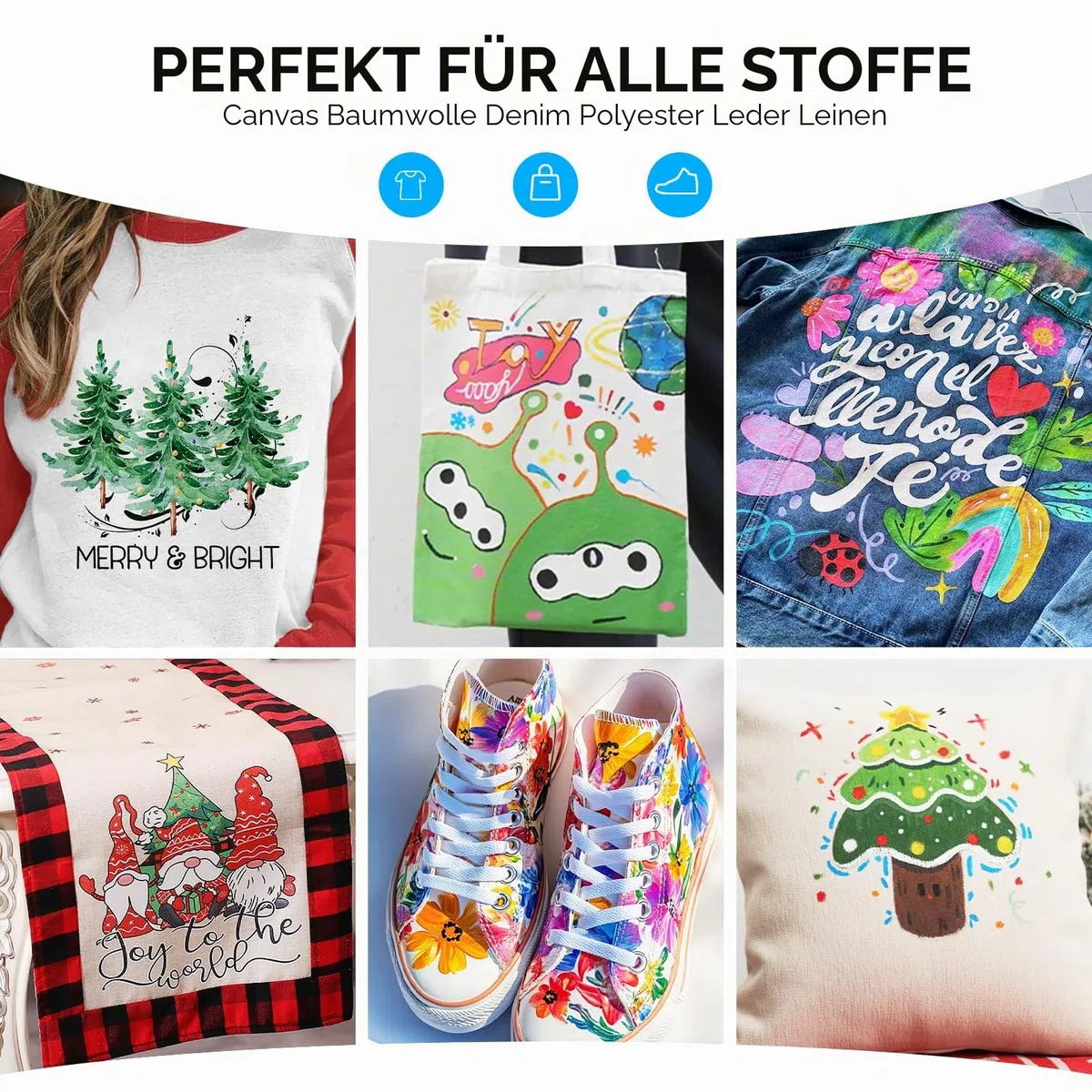 Nicpro Textilfarbe Waschmaschinenfest 12 Farben Je 30 ml, Stofffarben Waschfest, Stoffmalfarben mit 3 Pinsel, Palette, Vorlagen, Farbe für Kleidung, T-Shirts, Jeans, Taschen, Schuhe, Holz
