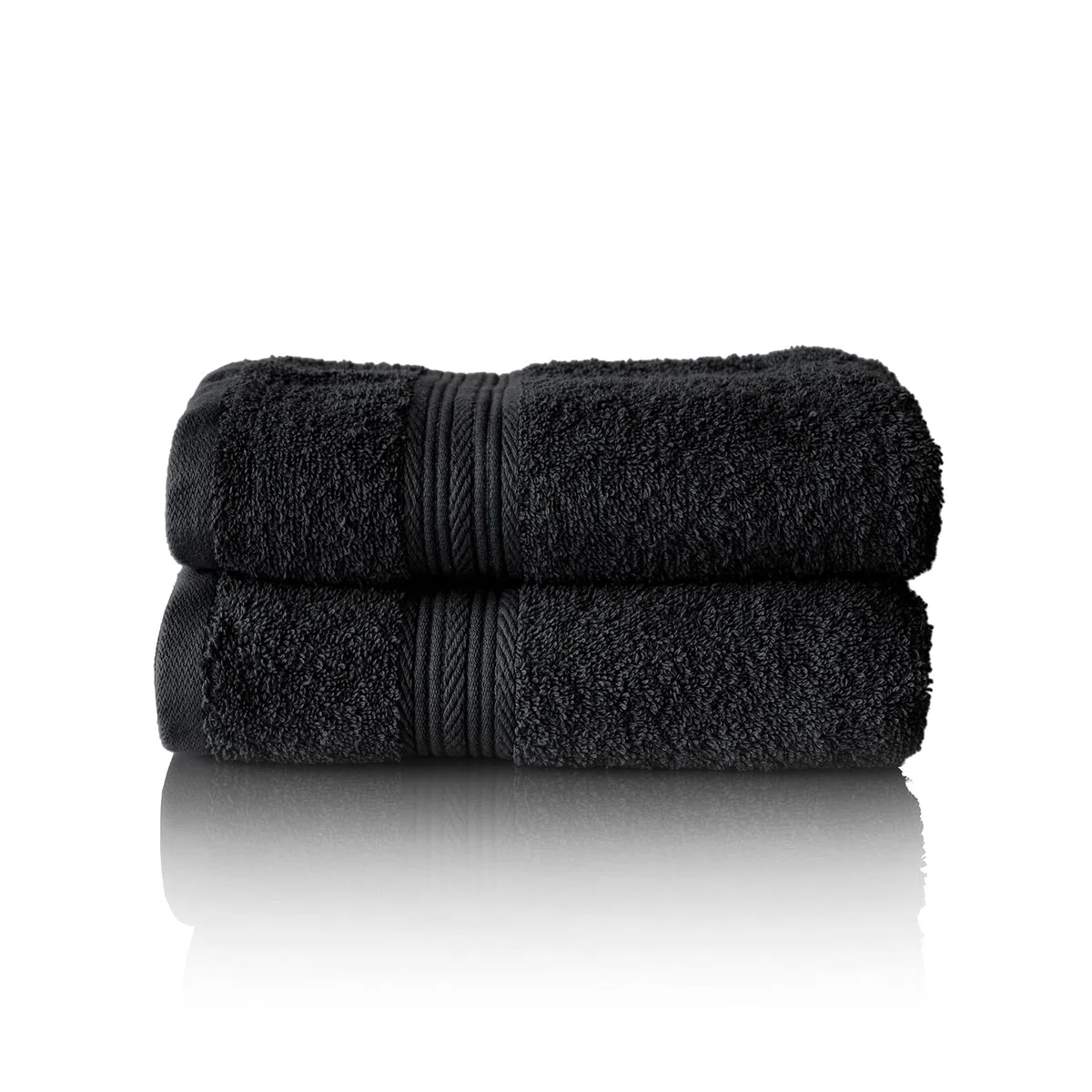 Glart Premium Frottier Handtuch Set, Frotteeserie in 6 Farben und 5 Größen, Farbe: SCHWARZ, 2X Handtücher 50x100 cm