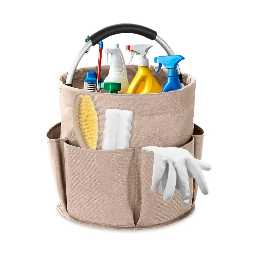 Putzmittel Organizer Tragbar 17 L,Reinigungstasche,SZMK Putzkorb Organizer Mit Griff,Putztasche Faltbar,Putzmittel Aufbewahrung,Behälter für Putzutensilien,Cleaning Caddy für Garten,Badezimmer
