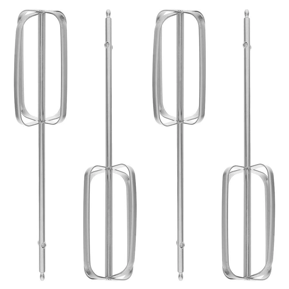 4 Stück Teiliges Handmixer Ersatzteile aus Elektrische Rührbesen und Schneebesen Universelle Küchenmixer Aufsätze für Teig Ei Backen und Kochen Silberfarben