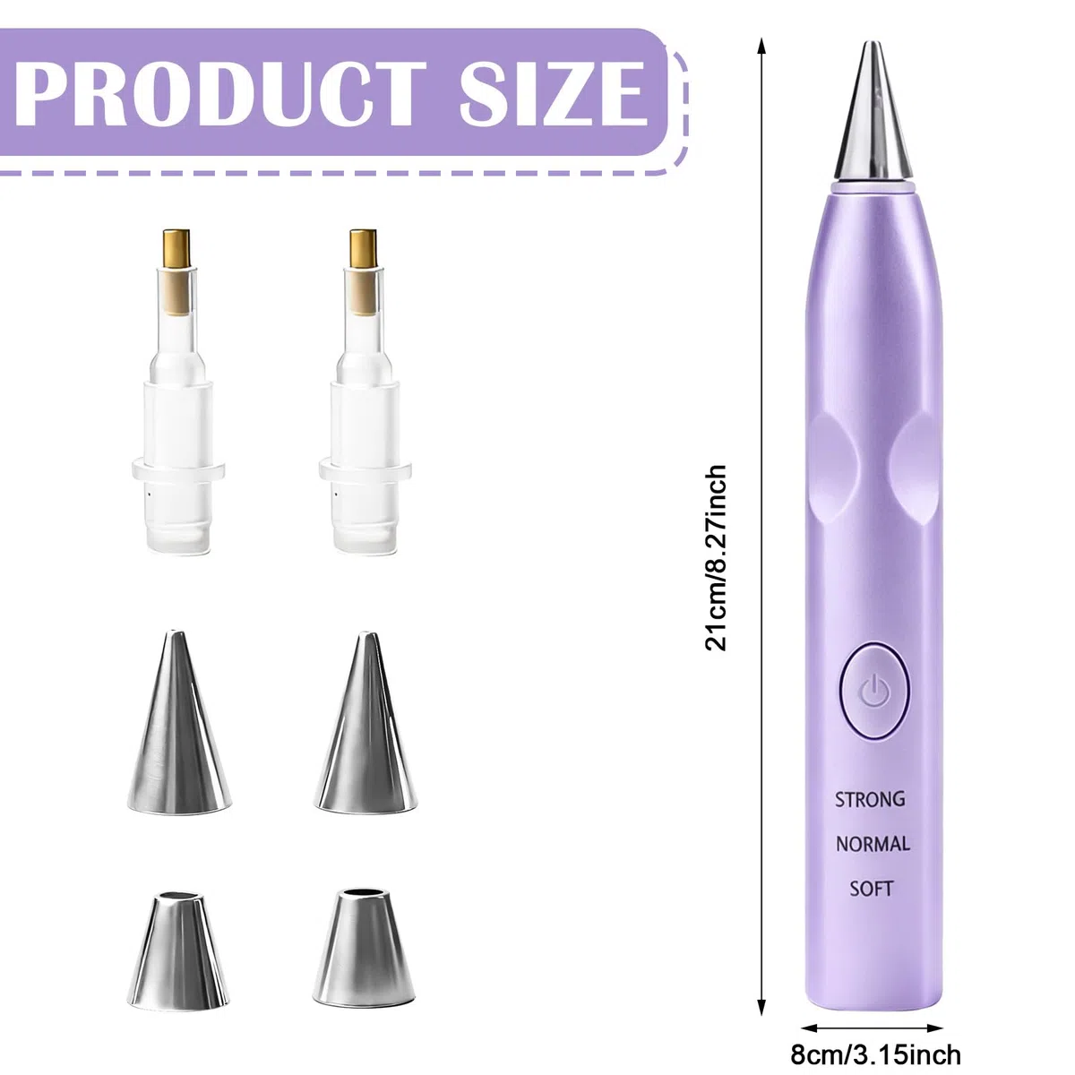 Elektrische Diamond Painting Stift Set, Diamant Painting Stift mit 4 Ersatzkopf&Vakuumpumpe, 3 einstellbare Saugstufen Diamond Painting Zubehör wiederaufladbar Drahtlose DIY Diamant Kunst Pinsel,Lila