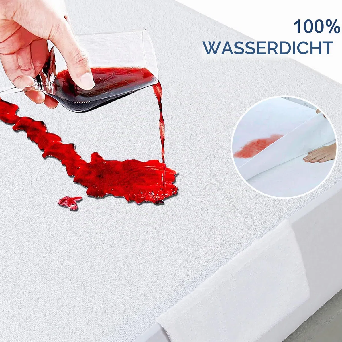 RICHAIR Wasserdichter Matratzenschoner 140x(190) 200cm weiß, matratze Topper Spannbettlaken Matratzenauflage Atmungsaktiv nässeschutz Matratzenschutz Spannbetttuch Baby Bett Topper matratzenbezug