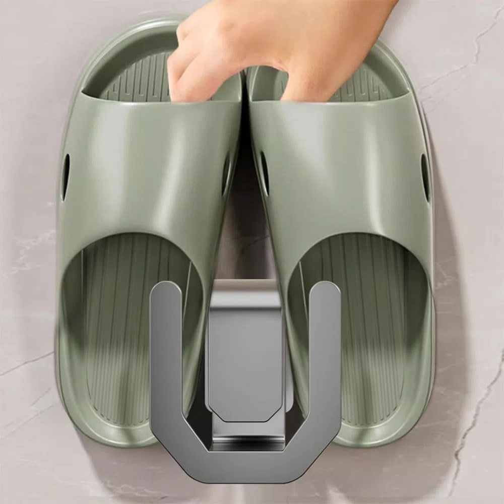 Schuhhalter Wand, 4 Stück Aufklebbaren Schuhregal zur Wandmontage Ohne Bohren Kohlenstoffstahl Schuh Regal Haken für Badezimmer, Schlafzimmer, Kleiderschrank, Flur
