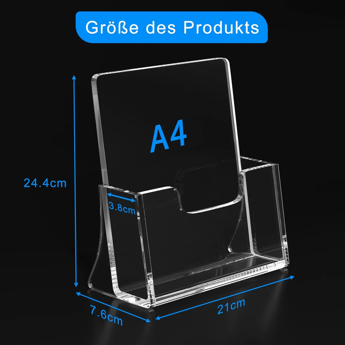 AITEE DIN A5 Tisch-Prospektständer: 2 Stück Acryl Transparenter Flyerständer Freistehende Prospekthalter für Counter Büro Restaurant Rezeption