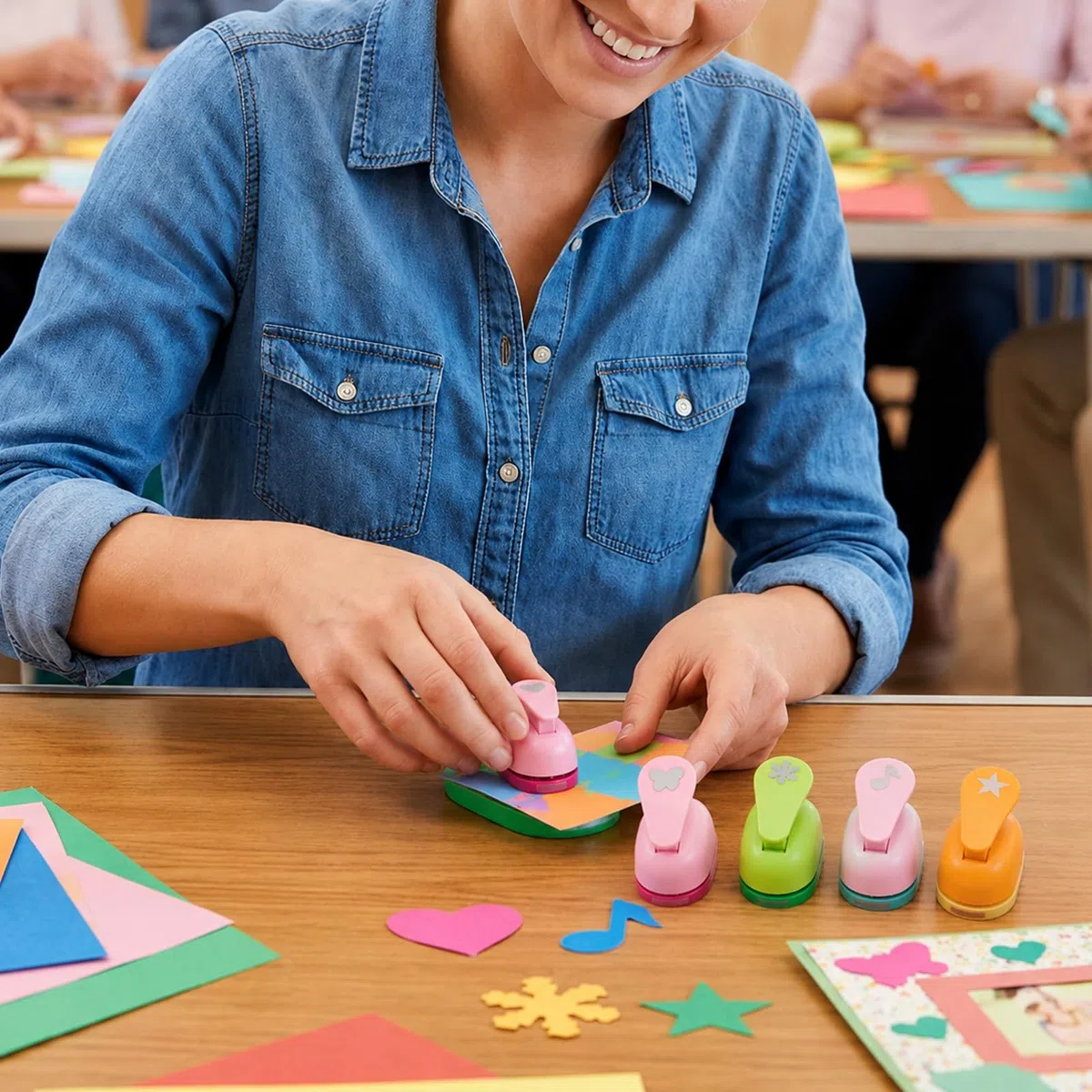 5 Motivstanzer Bastellocher, Schmetterling Herz Schneeflocke Stern Note, Stanzer Kinder Formenlocher Set Für Diy Kartenherstellung