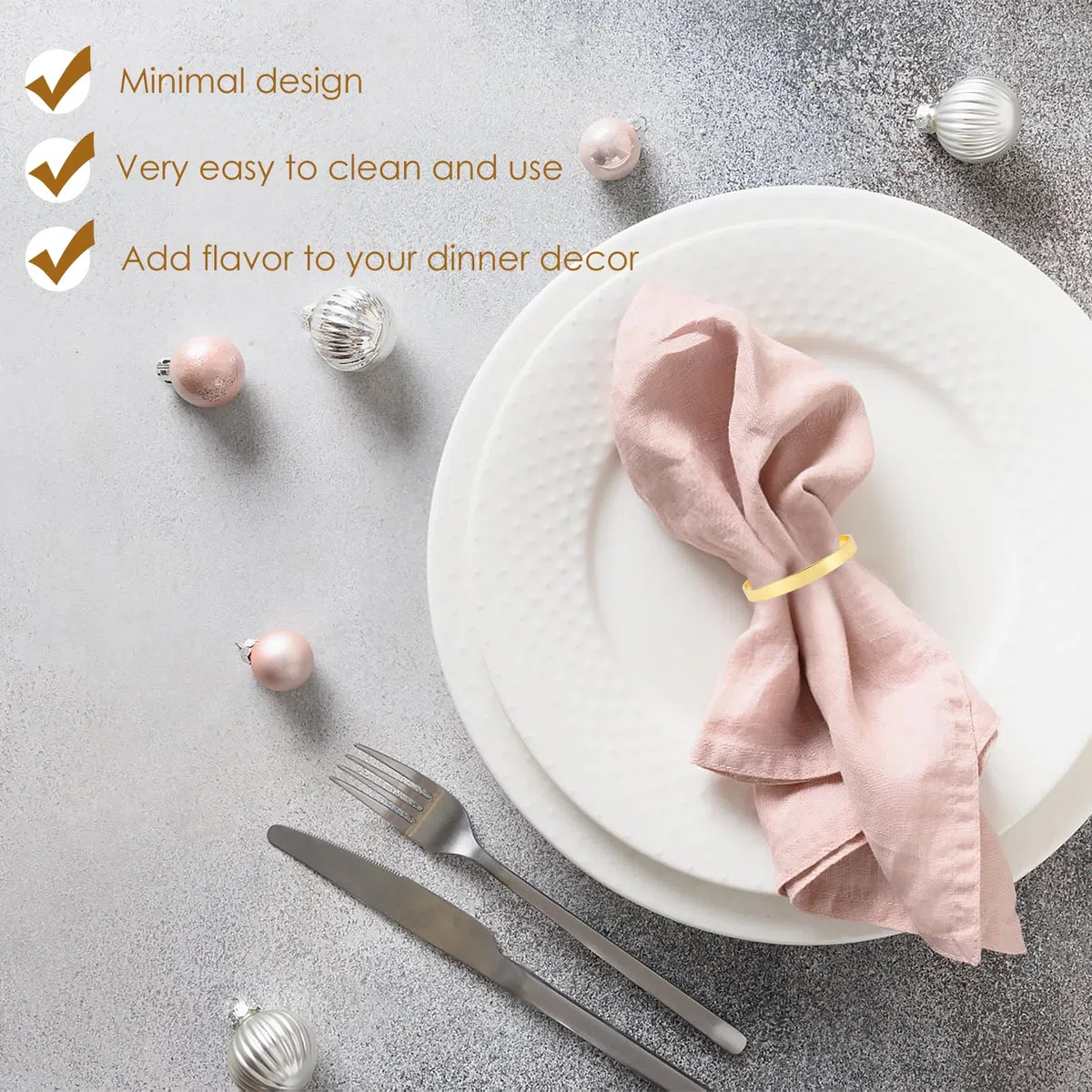 100 Stück Serviettenringe Gold,Elegante Metall Serviettenring,Napkin Rings,Serviettenschnallen,Servietten Ringe für Weihnachten,Thanksgiving,Hochzeit,Bankett,Partys(A,100PCS)