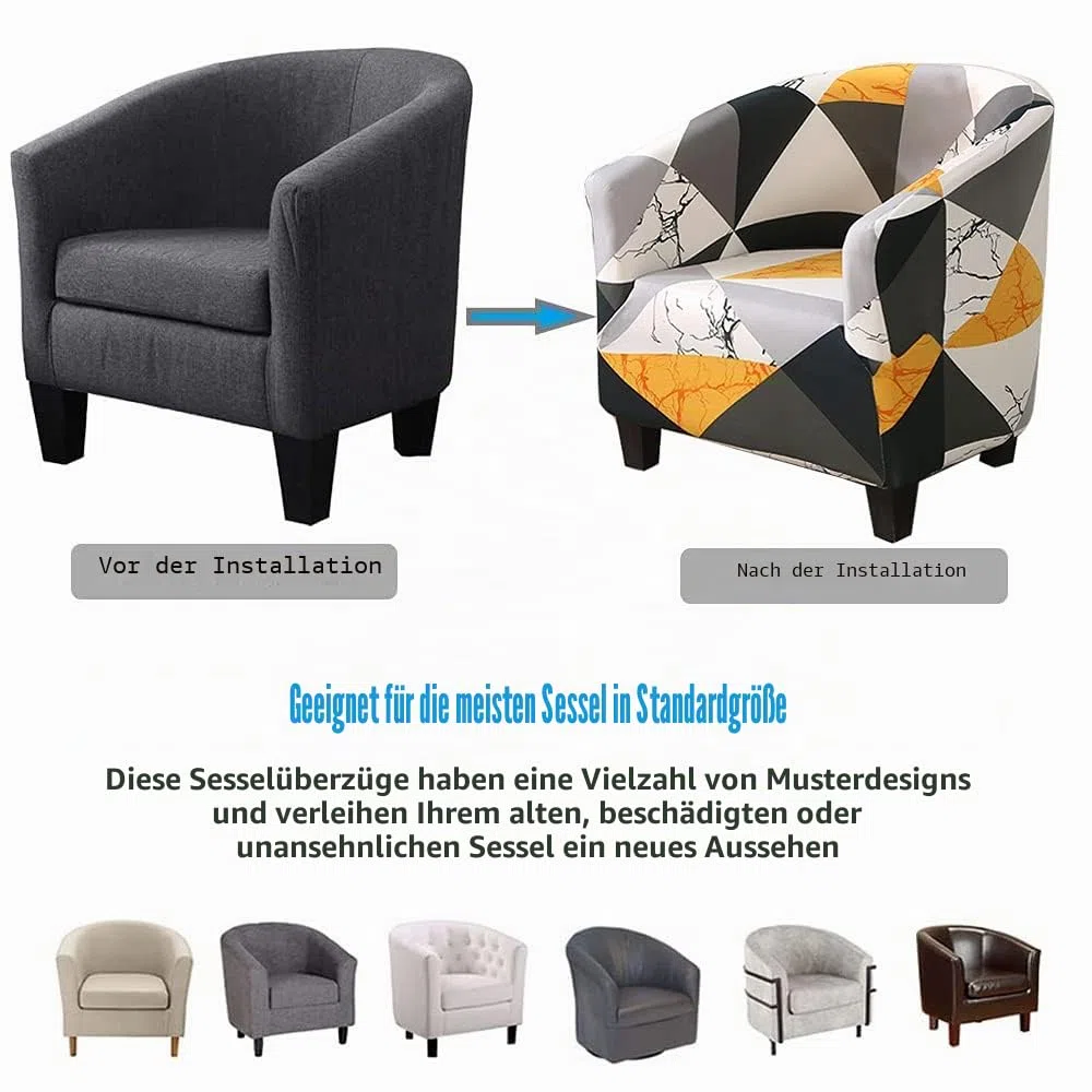 Highdi Sesselschoner Elastisch Sesselüberwurf, Einfarbig Modern Club Chair Stretch Sesselhusse, Universal Sofabezug für Einzelsofa, Clubsessel, Cocktailsessel (Rot)