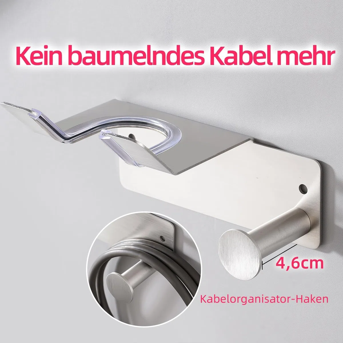 Föhn Halterung, Fönhalter Ohne Bohren, SUS304 Edelstahl Wand Ohne Bohren Föhnhalter Geeignet für die Meisten Haartrockner, Föhn Halterung Ohne Bohren fürs Badezimmer