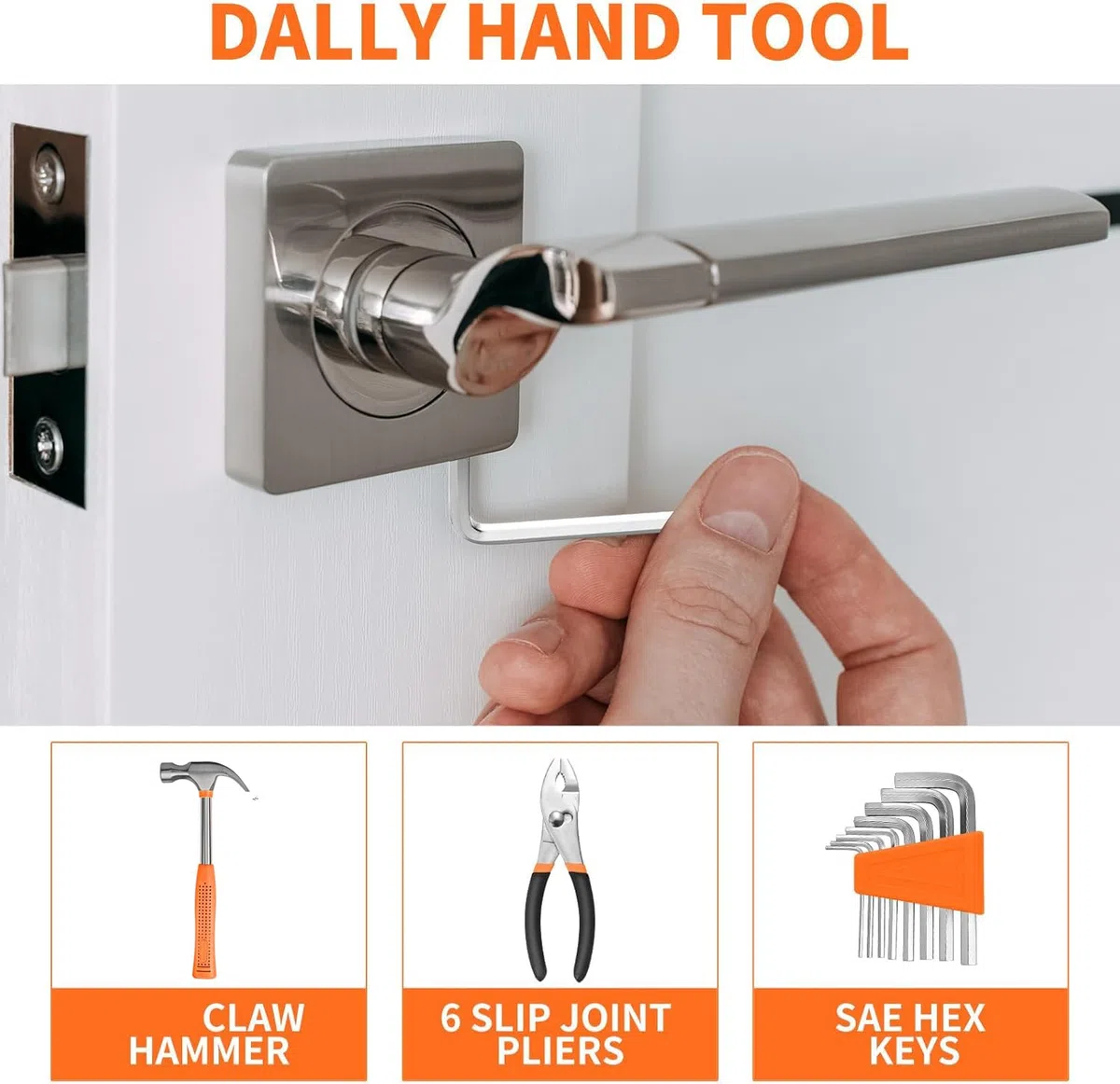 Werkzeugset 39-tlg. Werkzeugkoffer für Damen Herren Reparaturen Haushalts Heimwerken Werkzeug-set – Werkzeugkasten mit Schraubenzieherset und Hammer – Ideal für Haushalt Werkstatt DIY Orange