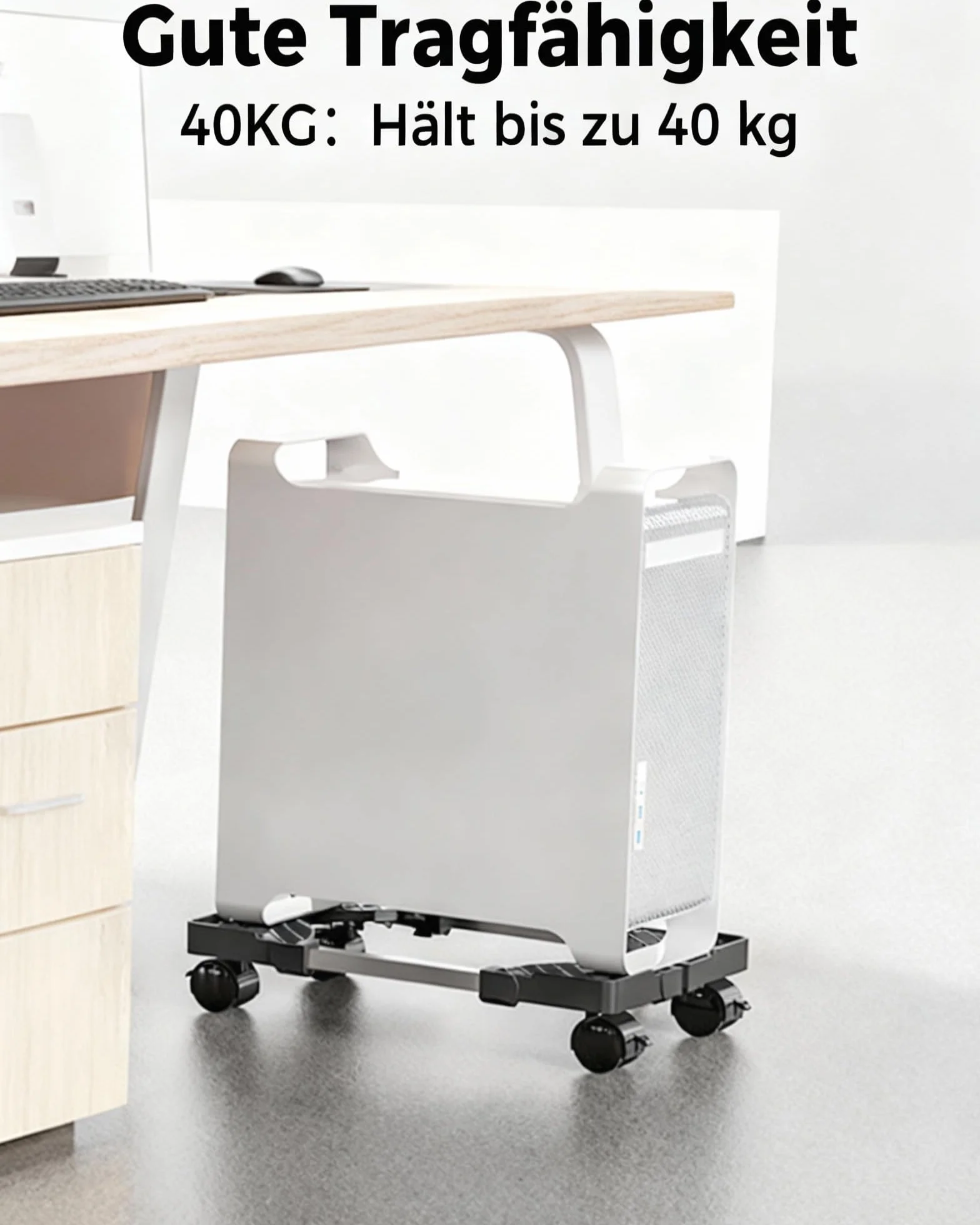 Mobiler Aluminium CPU Ständer für PC: PC Tower Ständer - Computer Rollwagen, Computerständer mit Rollen