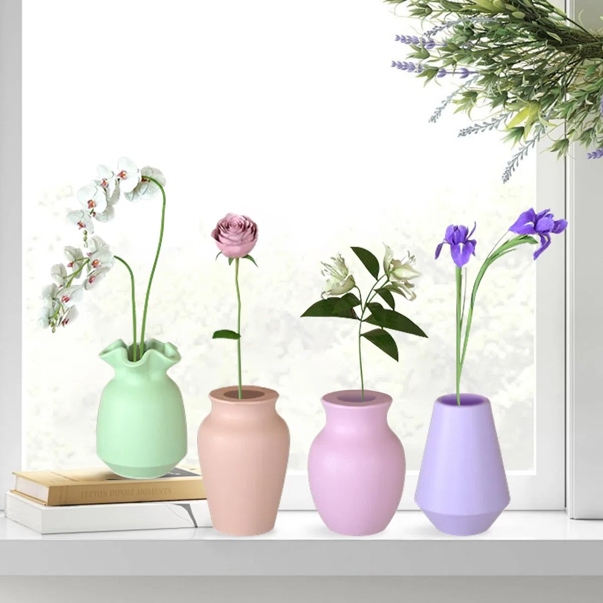 4 Stück Silikonform Vase, Silikon Gießformen Vase, DIY Gießform Vases Silikon Epoxidharz Vases Resin Formen Blumenvase Silikonformen Modern Silikonform für Vasen, DIY Handwerk Heimdekoration