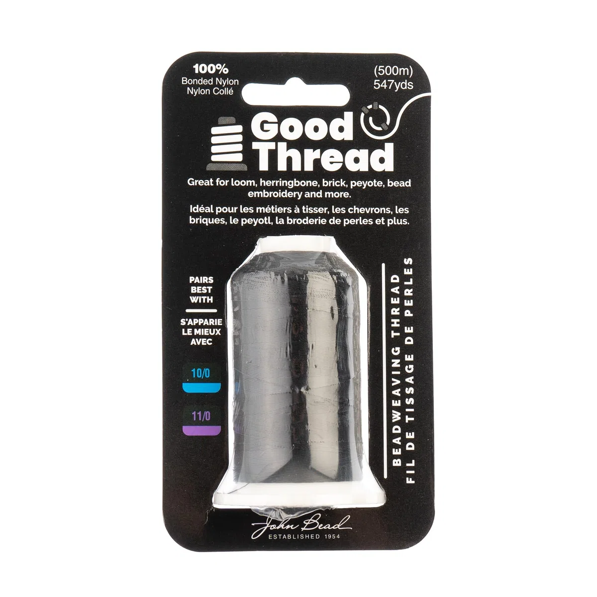 John Bead Good Thread 500m Spool-Black
