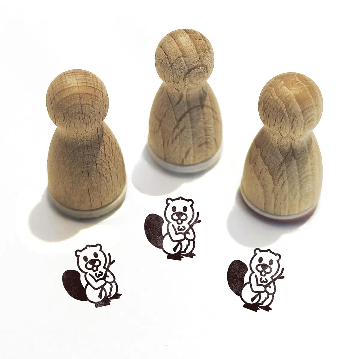 Stemplino Ministempel Bo Biber, 12 mm, Holzstempel für Karten, Scrapbooking und Bullet Journal