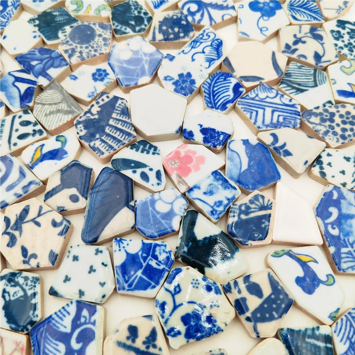 Keramik- und Porzellan-Mosaikfliesen - 500 g - Unregelmäßige, zerbrochene Mosaikfliesen für kreative Hobbys, Boden, Küche, Pool, Blumentöpfe (Porzellanmischung)