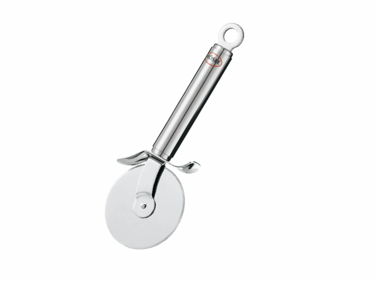 RÖSLE Pizzaschneider, Hochwertiges Pizzamesser mit stabilem Rad, beidseitig geschliffene Klinge, Handschutz, Edelstahl 18/10