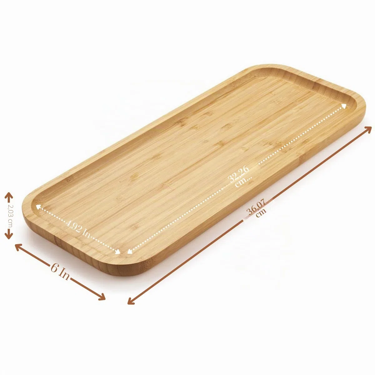 YANGQIHOME Bambus Badezimmertablett, Schminktisch Tablett, Serviertablett Holz, Toilettentank Tablett, Tischtablett, Kosmetik Tablett Organizer, 36 x 15 x 2 cm