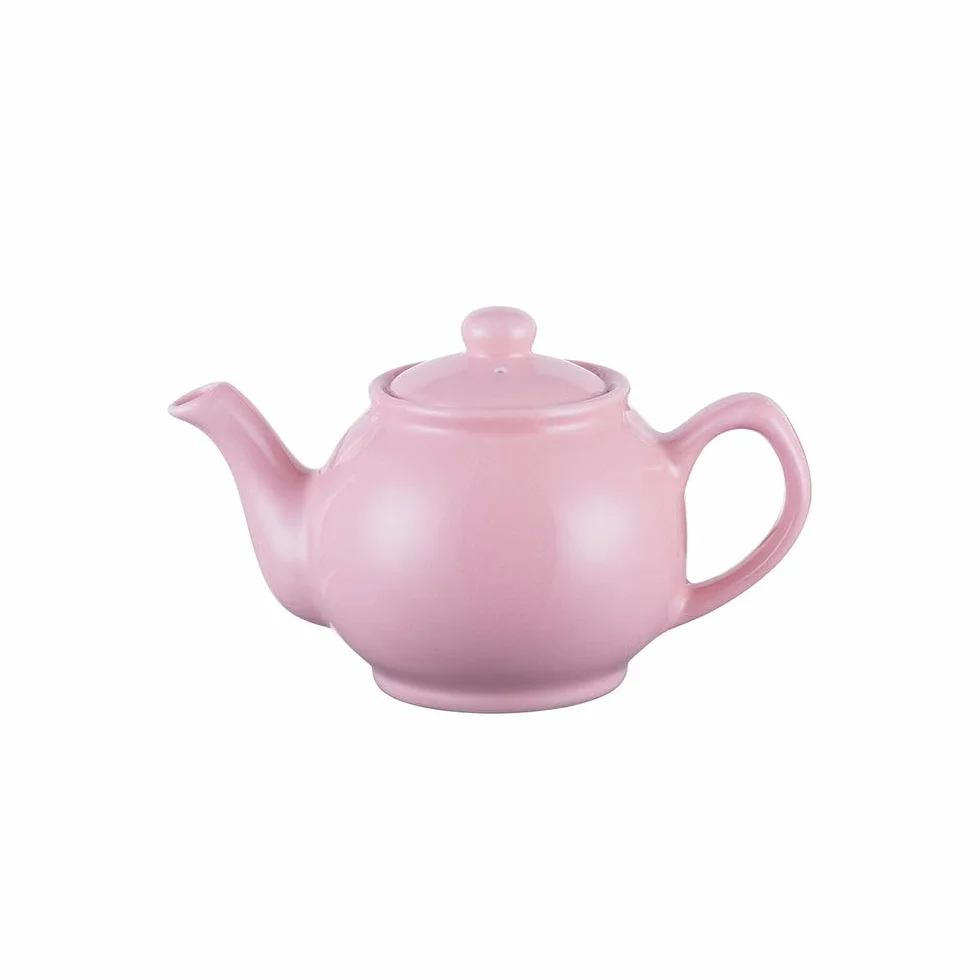Price & Kensington Englische Teekanne für 2 Tassen, aus hochwertigem Steingut, Teekännchen pastell pink, mikrowellen- und spülmaschinenfest, Vintage Teebereiter