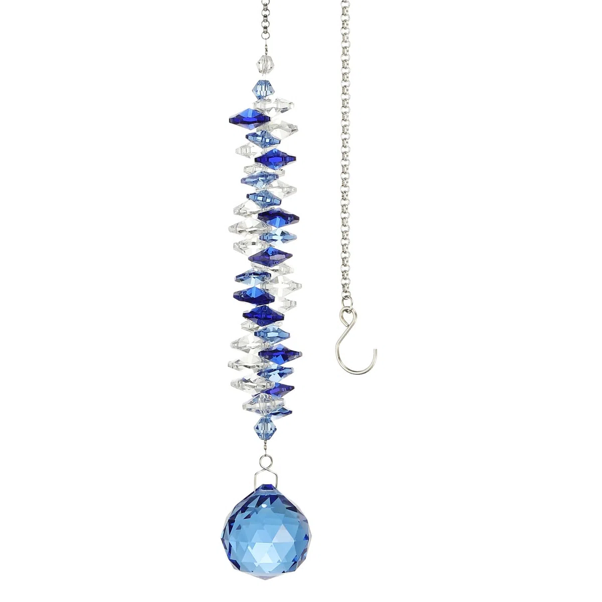 PATIKIL Kristall Sonnenfänger DIY Sonnenfänger 1 Stück Hängender Fensterball Prisma Mit Kette Für Zuhause Garten Deko Frauen Basteln Blau