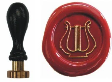 Siegel Stempel Petschaft Harfe 24 mm