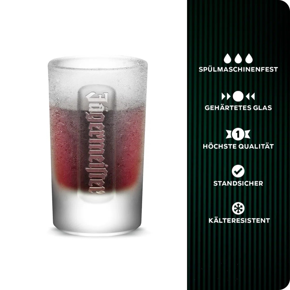 Jägermeister Shotgläser Set 2cl - 6er Set Schnapsglas - Spülmaschinenfest und Standfestes Likörglas - Das Original - Schnaps und Likör Glas