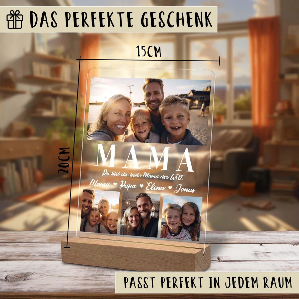Yuweli Fotogeschenke | Personalisierte Geschenke für Mama | Geschenk für Mum | Mutttertag Geschenke mit eigenem Foto | Geburtstagsgeschenk für Mama | Acrylglas