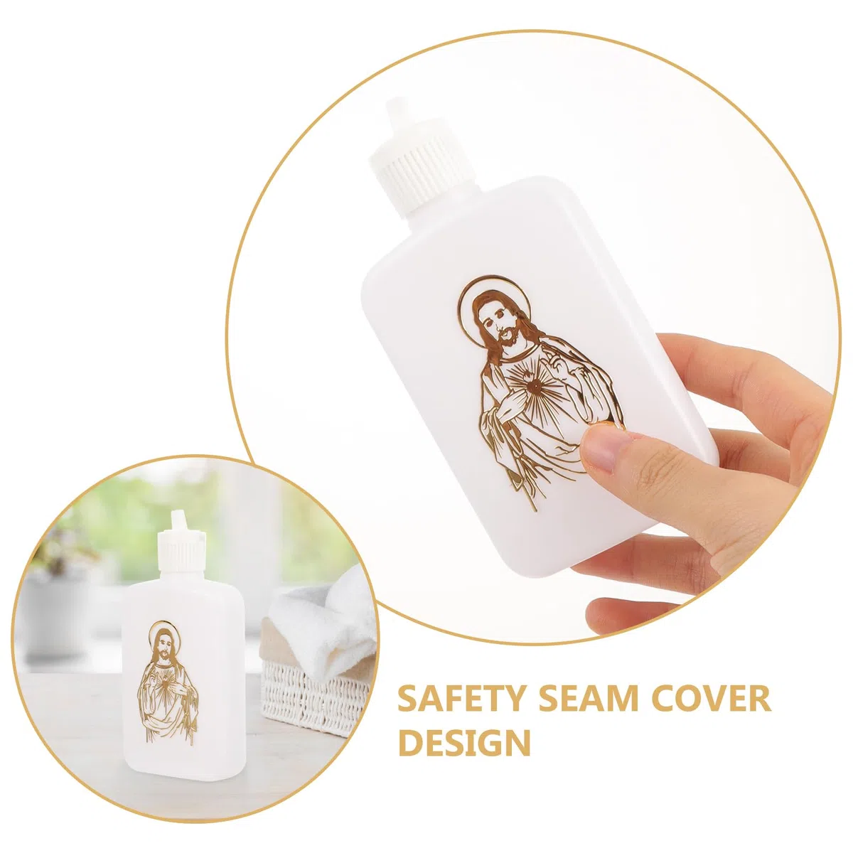 Angoily 2 Stücke Taufe Weihwasser Flasche Fläschchen 100ml Kreuz Holy Water Bottle Kleine Weihwasserflaschen Kunststoffflaschen zum Befüllen für Gäste Paten Kinder Halloween Taufgeschenke