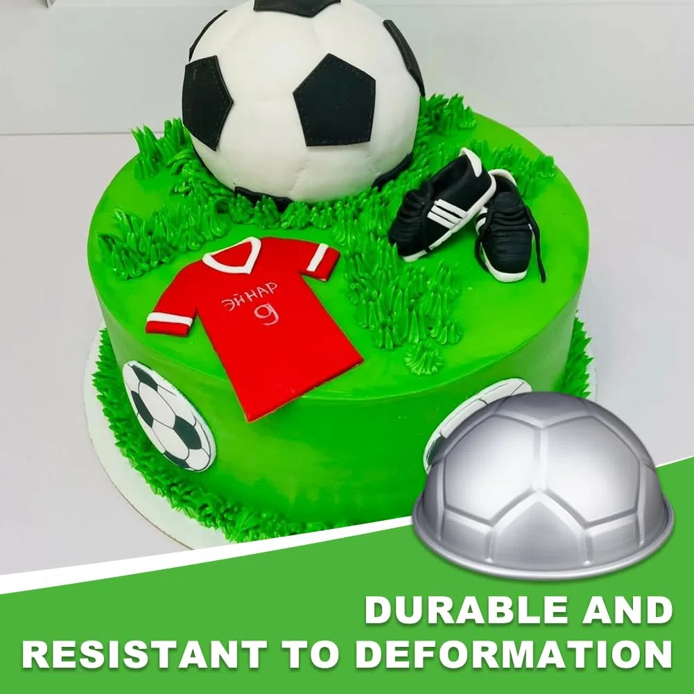 Fußball-Kuchenformen zum Backen 8 inch, Kuchenform aus Metall in Fußballform, Fußball Kuchenform aus Aluminium, Sphärisch Kuchen Backblech Aluminium Football form Backform für Dessert