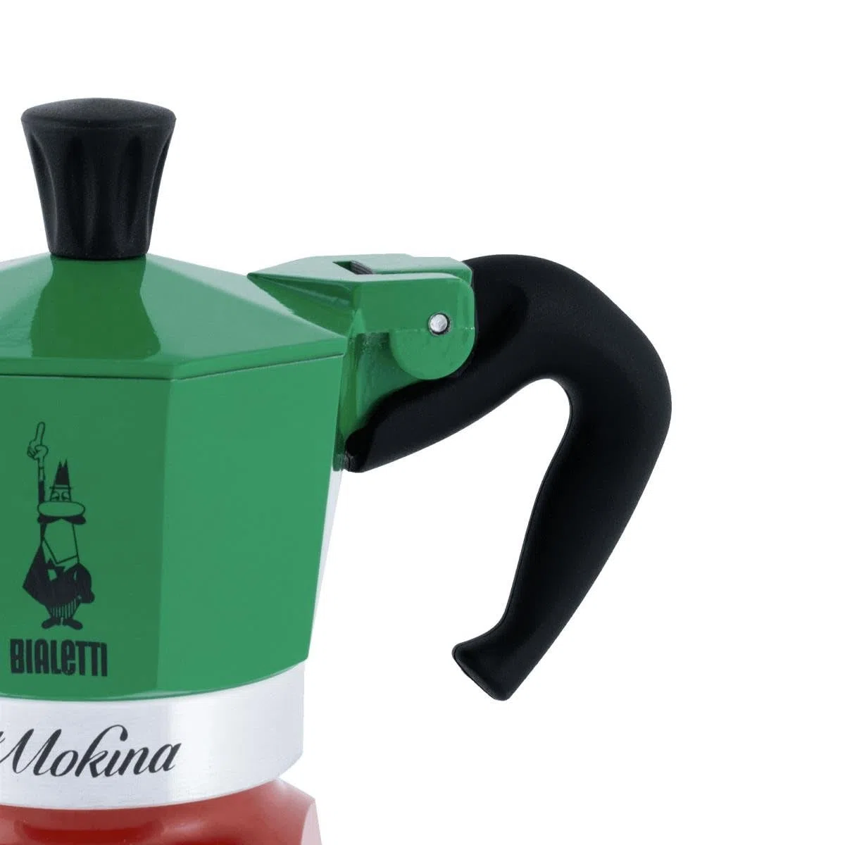 Bialetti Espressokocher Grün Rot Weiß 1/2 Tasse halbe Tasse
