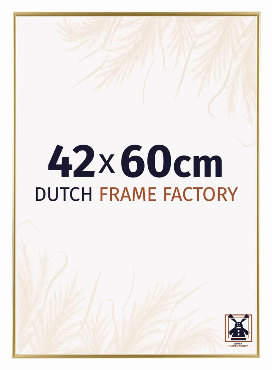 Bilderrahmen 42x60 cm - Gold - Bilderrhamen aus Kunststoff mit Antireflex Kunstglas - Fotorahmen 42x60 cm - Easy