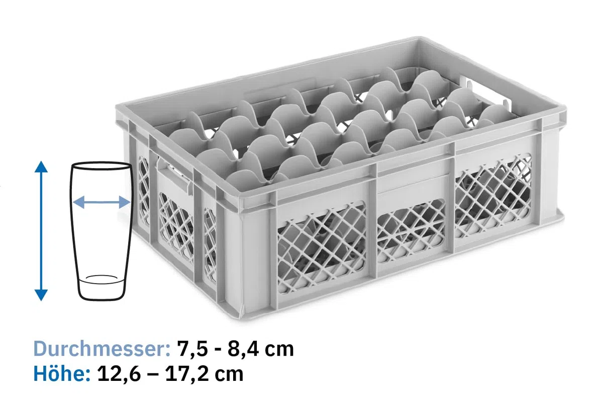DIE BOX FABRIK Gläserkiste 600x400x200mm mit versch. Einsätzen (24 Gläser 6x4)